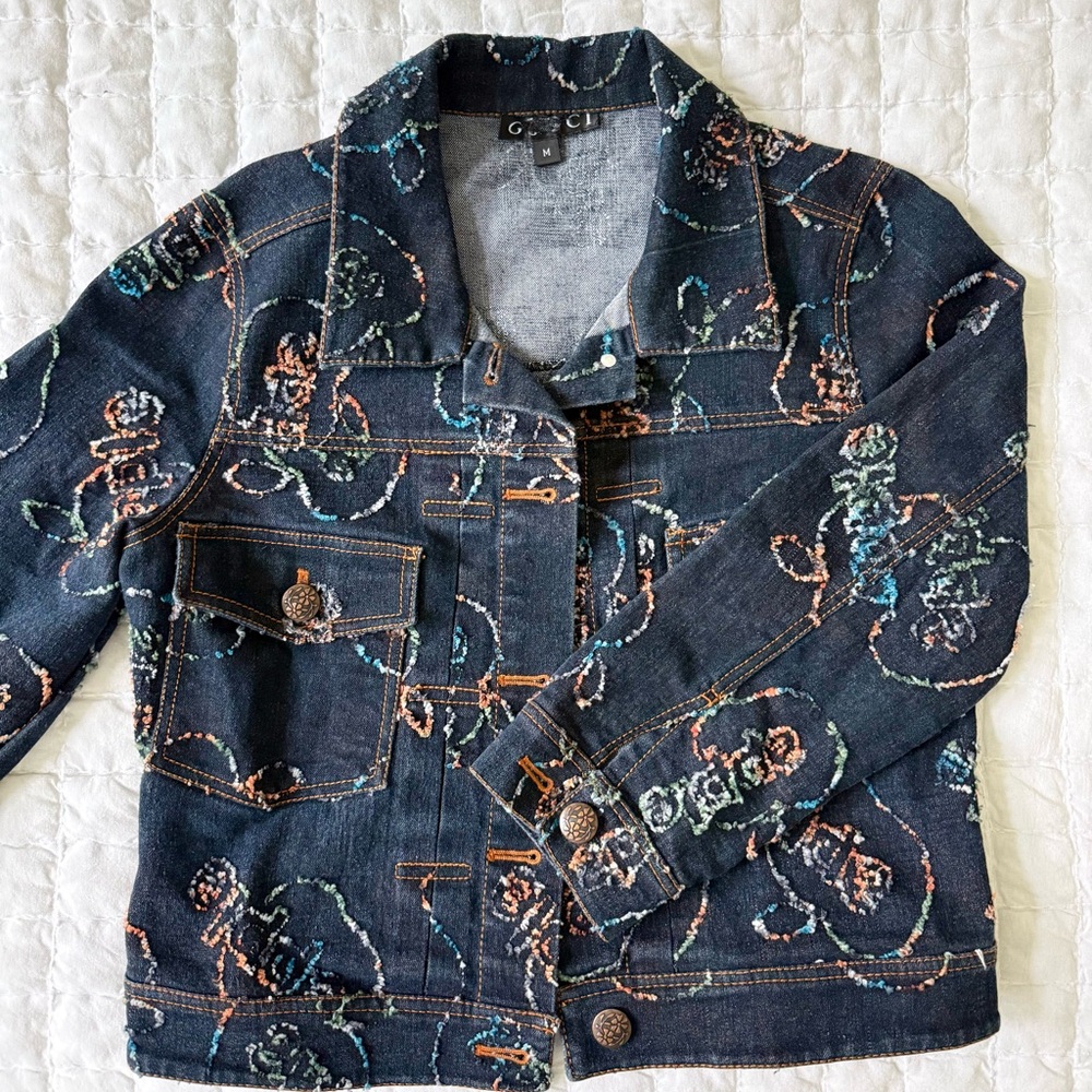 “Gucci” Embroidered Denim Jacket